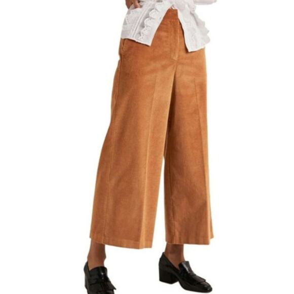 Boden Corduroy High Rise Crop Wide Leg Culottes Pant - Picture 1 of 9